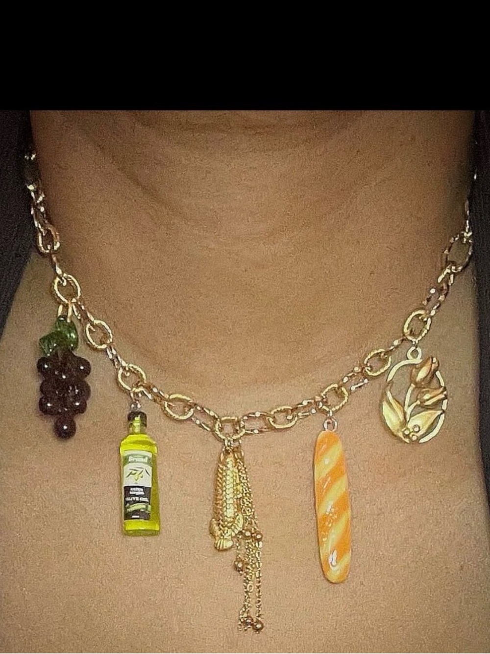 Offerings Food Charm Necklace 18k Gold - Picture 2 of 2